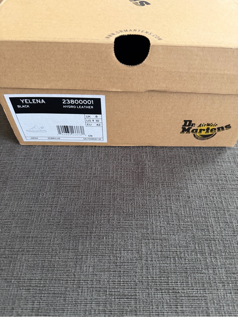 Womens DR MARTENS Air Wair Yelena Sandals Black Size 10 Hydro Leather - Picture 2 of 14